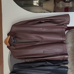 Polo Ralph Lauren Lambskin Brown Leather Jacket Large